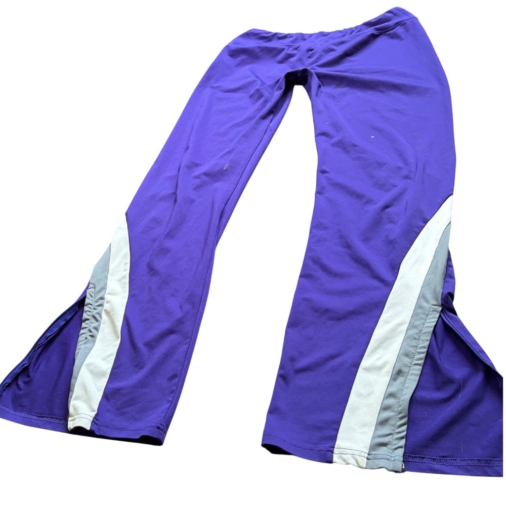 Y2K Workout‎ Lowrise Flare Purple Athletic Flare Pants Women Medium Side Slit